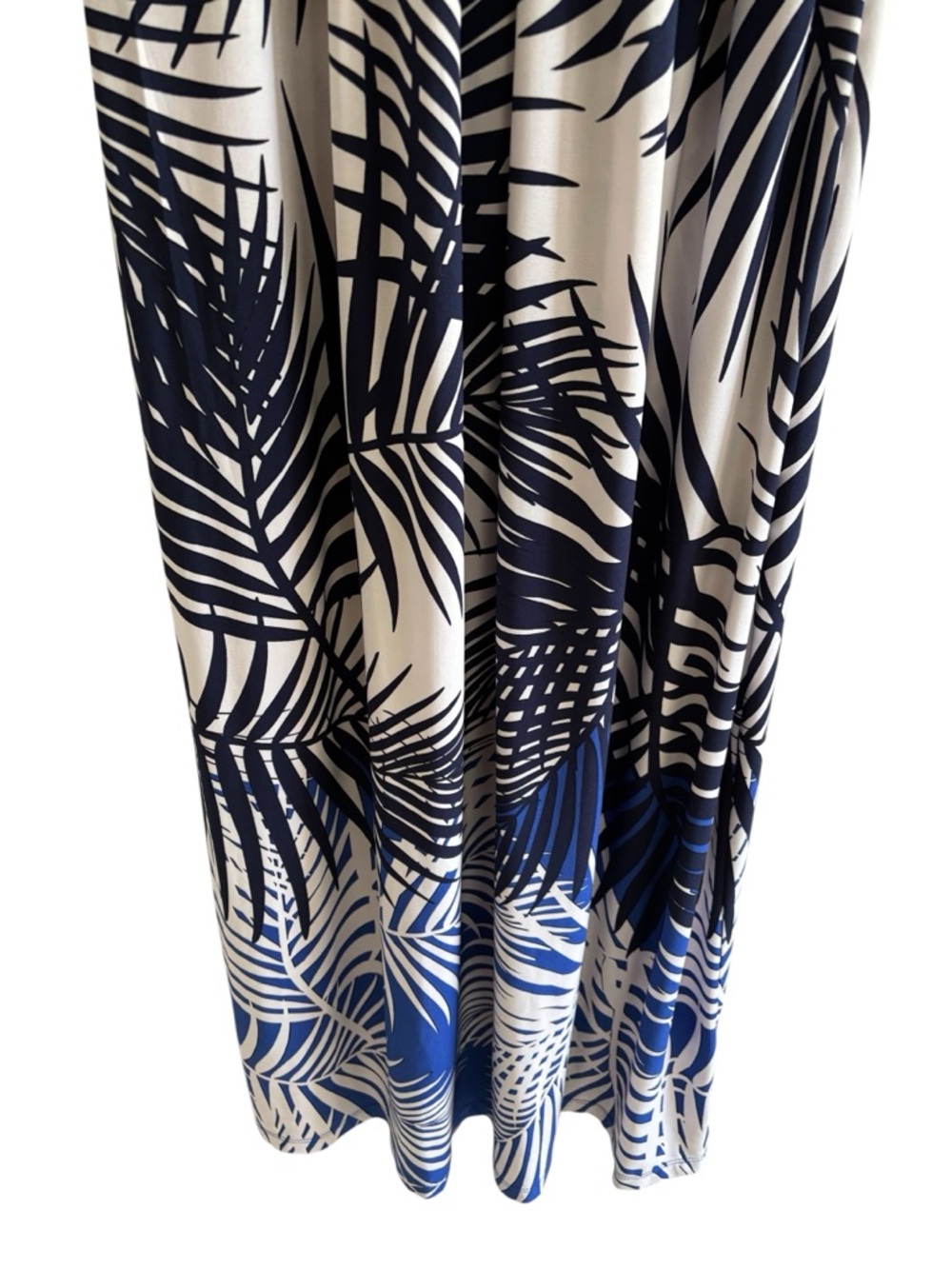Liz Claiborne Maxi Dress Tropical Palm Print Size M Sleeveless Coastal Resort - Picture 5 of 13